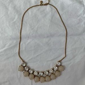 J.Crew Necklace Silver and Beige Detail Gold Chain
